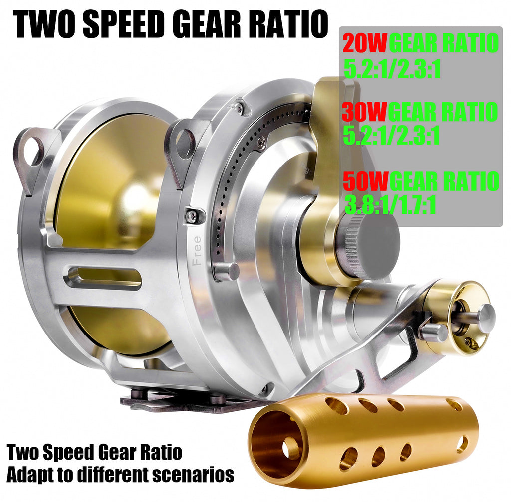 All-Metal Conventional Jigging Reel for Big Game, 30W / 50W – product photo