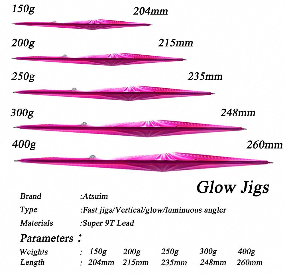 Long Metal Speed Jig, 150–400 g (5.3–14.1 oz) – product photo