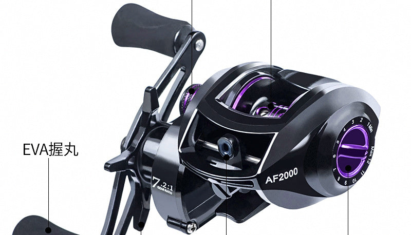 Round Baitcasting Reel, 2000 Size, Metal Spool, L/R Hand – product photo