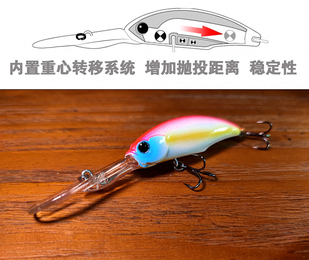 Deep-Diving Minnow Lure, 9.7 cm (3.8 in), 7.5 g (0.26 oz) – product photo