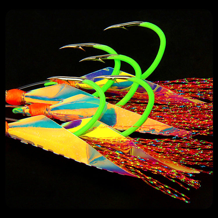 Glow Fish Skin Hook Rigs, 1 m Line, 20–50 Pack