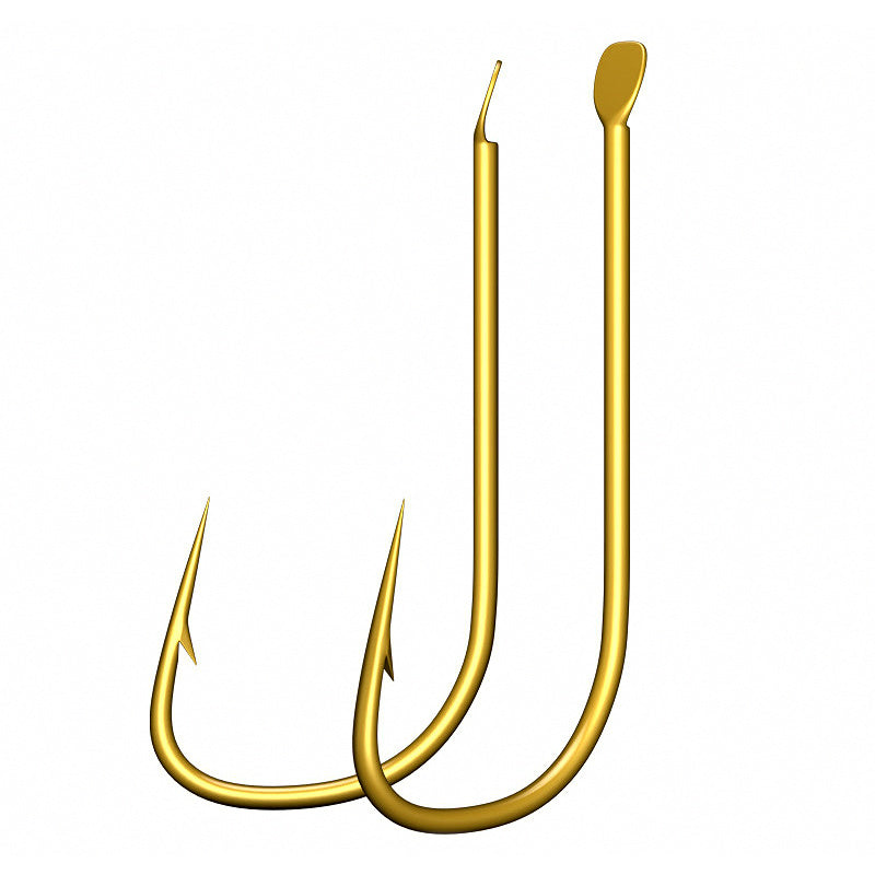 Gold Sode Hooks, Barbed or Barbless, 300 pcs Bulk Pack