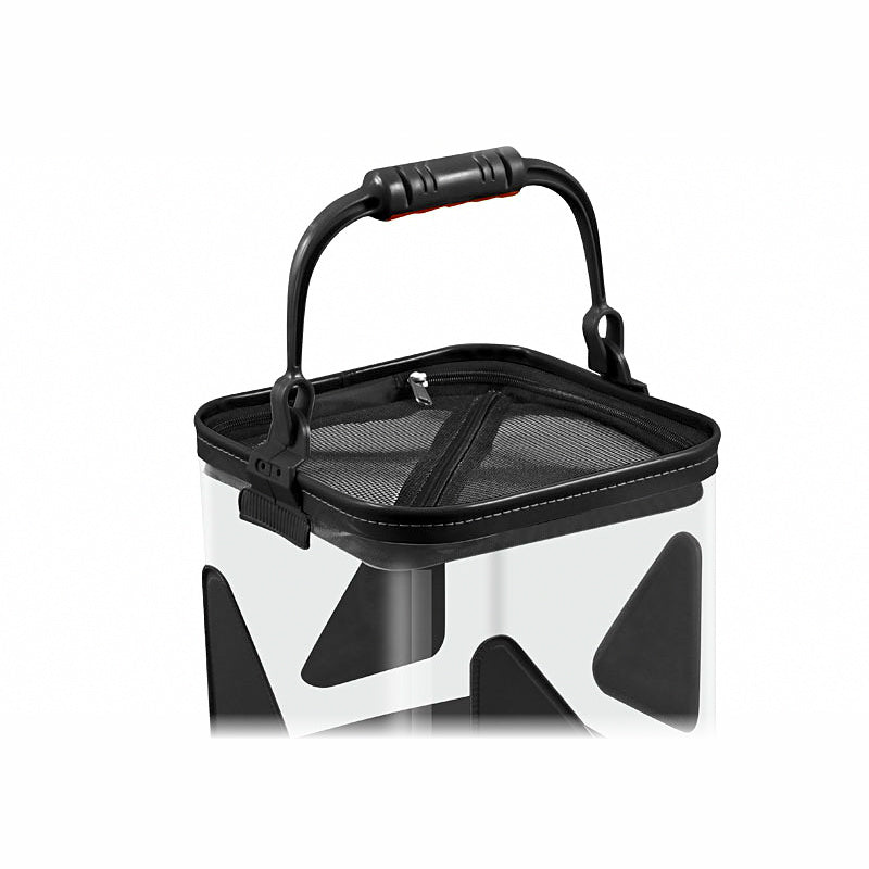 Collapsible EVA Fishing Bucket, 10-20 L, Clear Panel