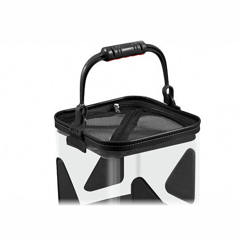 Collapsible EVA Fishing Bucket, 10-20 L, Clear Panel
