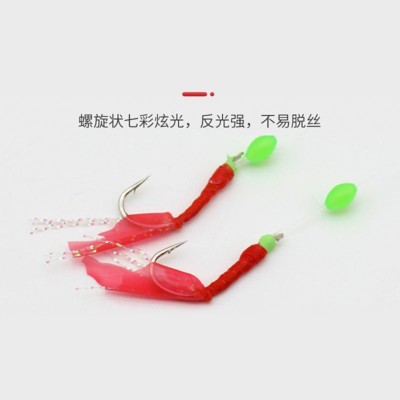 Red Skin Sabiki Rig, Barbed Hooks, Sizes 5–20