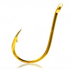 Gold Senmata Hooks, Barbed Offset Eyed, Bulk, Sizes #0.5–#12