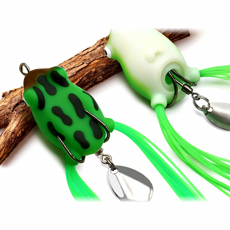 Soft Frog Lure, Double Hook Topwater Frog, 16 Colors