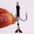 4X Strong Treble Hooks with Spinner, Sizes 1, 2, 4