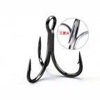 Black Steel Treble Hooks for Lures, #10 to 3/0