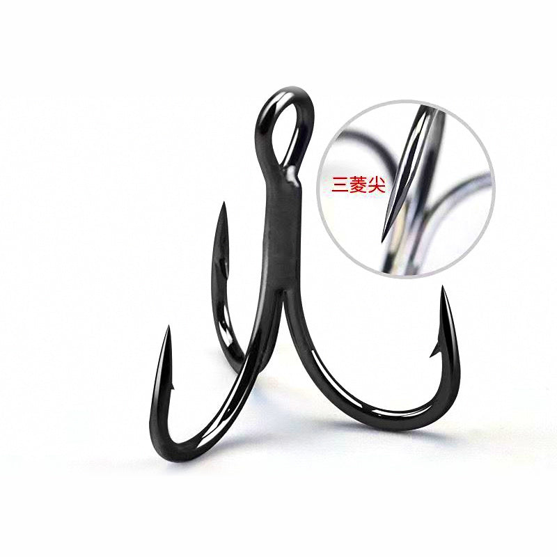 Black Steel Treble Hooks for Lures, #10 to 3/0