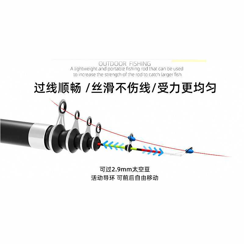 Soft Action Fiberglass Telescopic Rod, 1.5–3.0 m (4.9–9.8 ft)