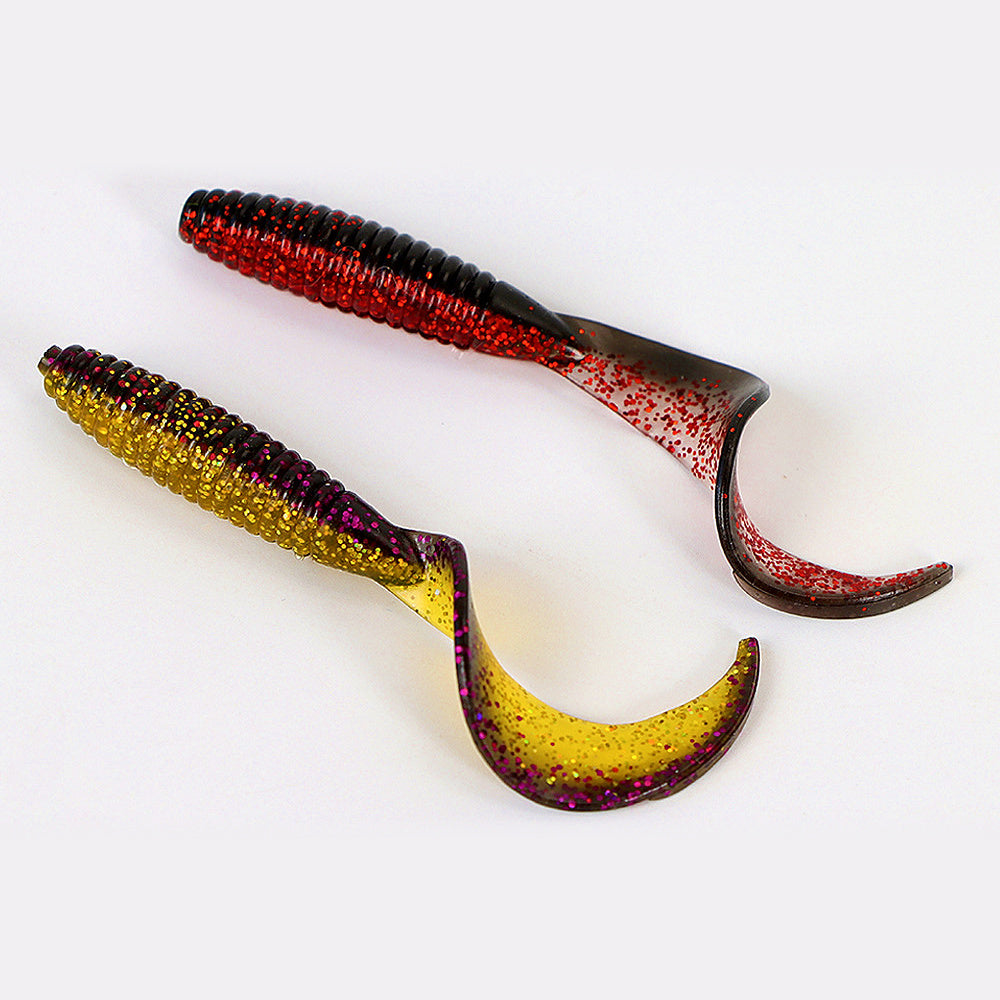 Two-Tone Curly Tail Grub Soft Baits, 6.5 cm (2.6 in), 10 Pack