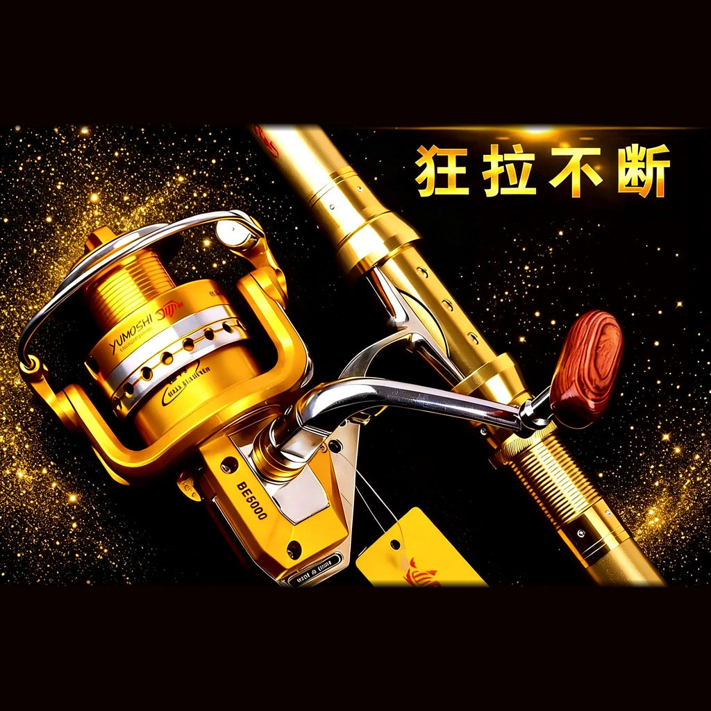 Saltwater Rod and Metal Reel Combo, 5-Piece Carbon