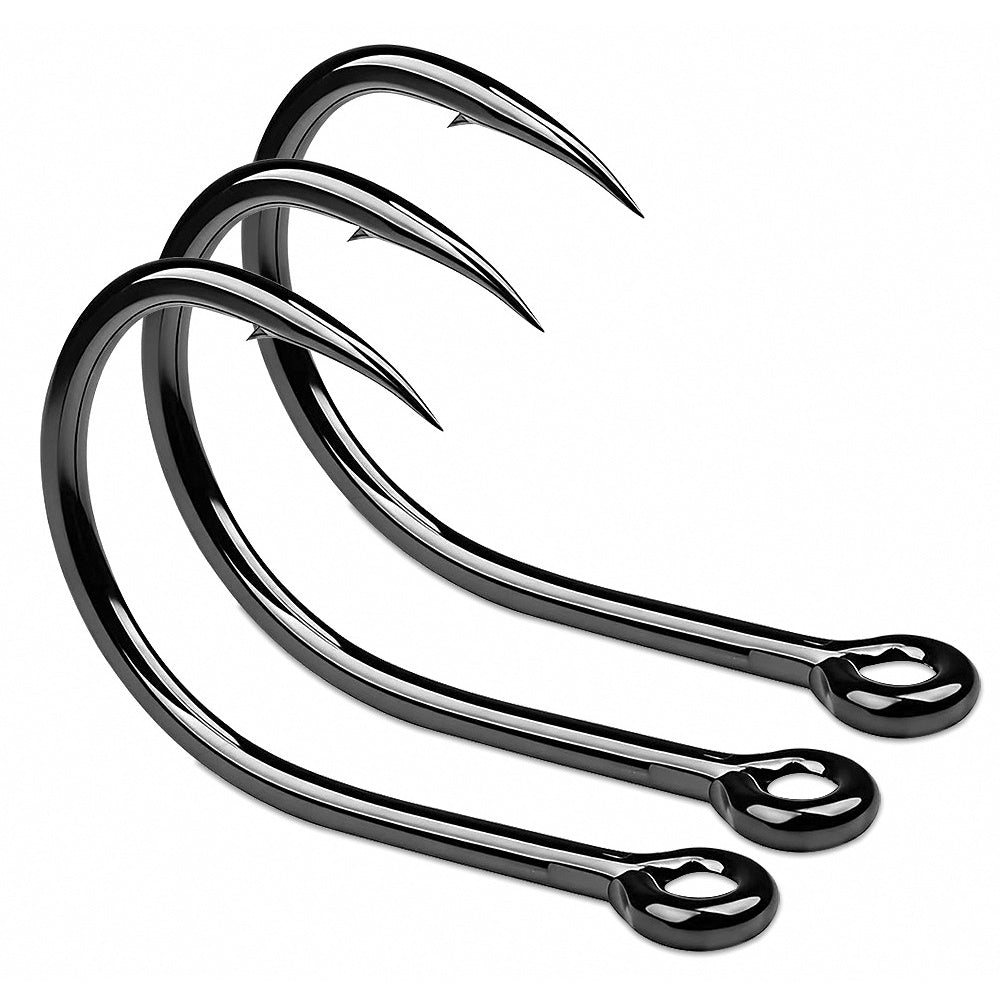 Barbed Ring Eye Hook, Sizes 3/0–11/0, Saltwater Boat