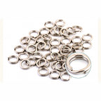 Flattened Double Split Rings, Stainless Steel, Sizes 00–8