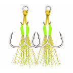 UV Green Jig Assist Hooks, Single or Double, 10-Pack