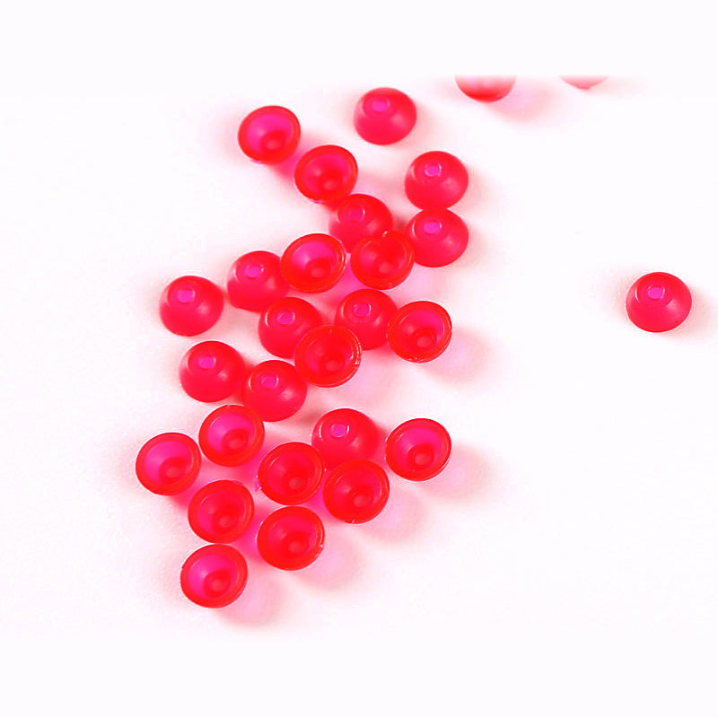 Half-Round Float Stopper Beads, Red, 30 pcs