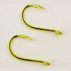 Gold Carbon Steel Fishing Hooks, 50 Pack, Sizes 0.3–12
