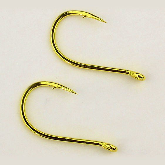Gold Carbon Steel Fishing Hooks, 50 Pack, Sizes 0.3–12