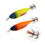 Glow Wood Shrimp Squid Jig with Rattle Bead, 5-Pack