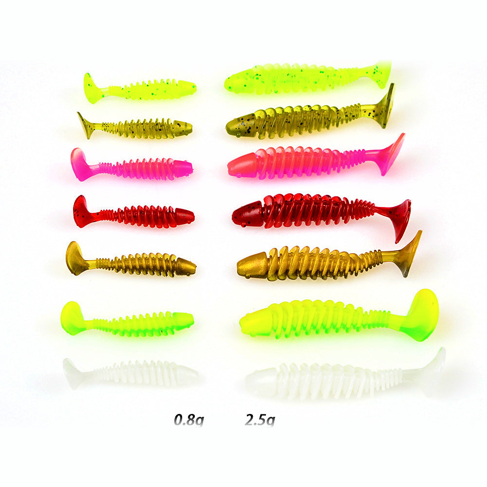 T-Tail Soft Grub Baits, 10 Pack, 4.5 cm (1.8 in) or 6 cm (2.4 in)