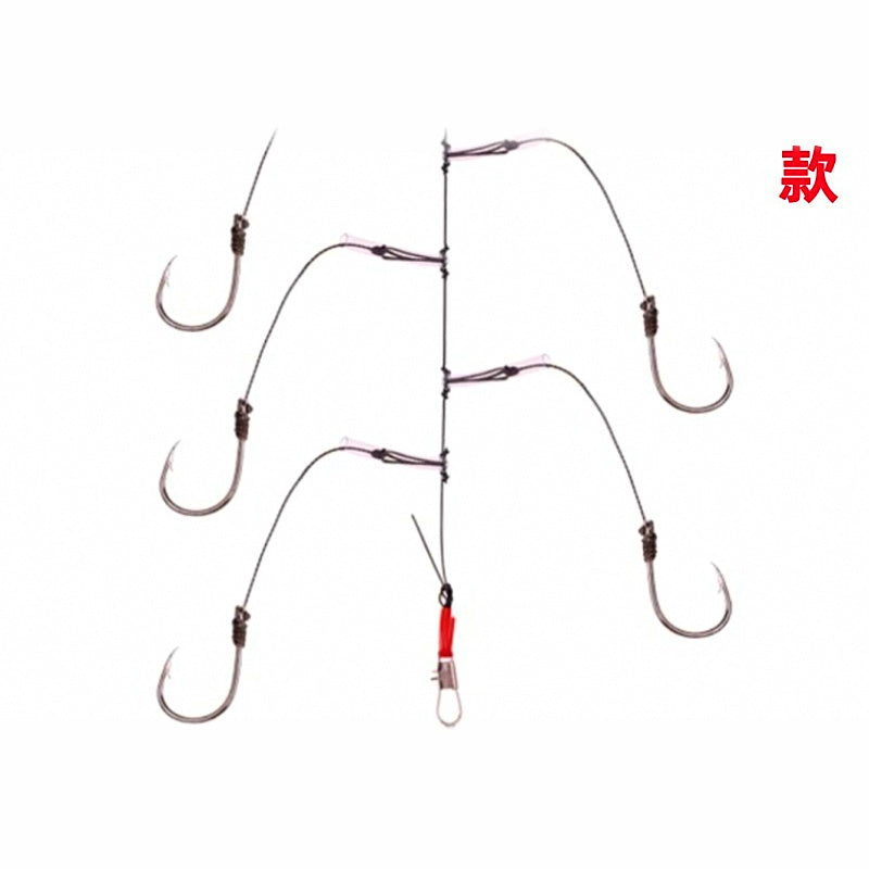 Hand-Tied Braided Multi-Hook Bait Rig, 5 Hooks, 10 Pack