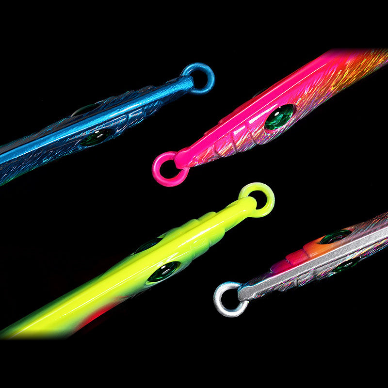 Short Metal Jig, 35–195 g (1.2–6.9 oz), Glow & Silver