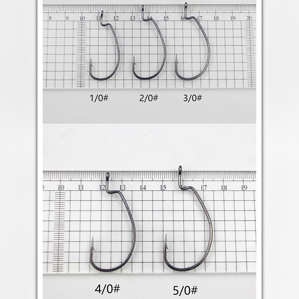 Reinforced Offset Worm Hook, Texas Rig, Sizes 12 to 5/0