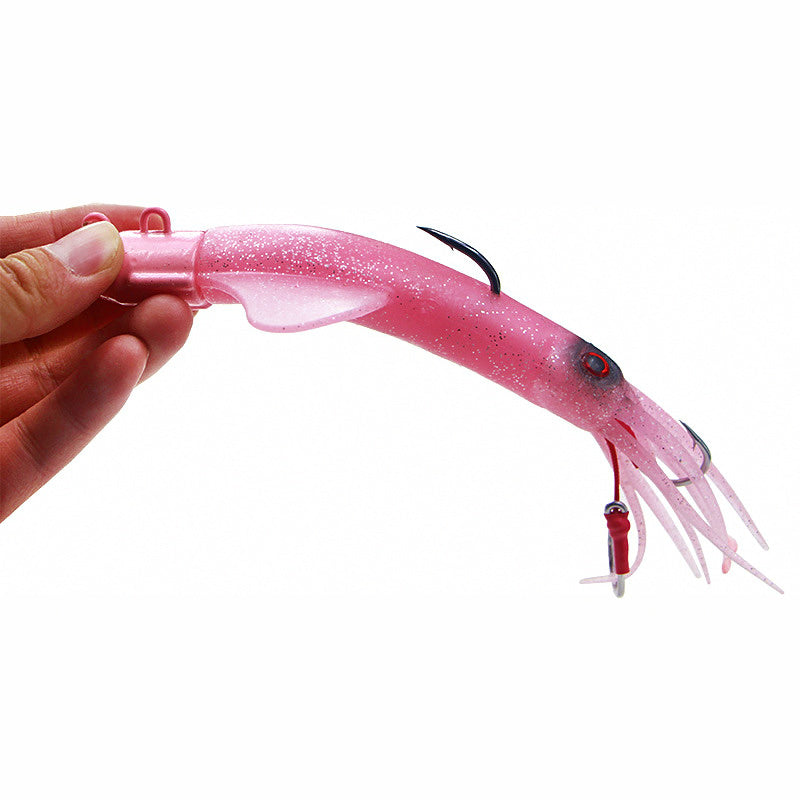 Lead Head Squid Soft Bait, Glow, 120–200 g (4.2–7.1 oz)