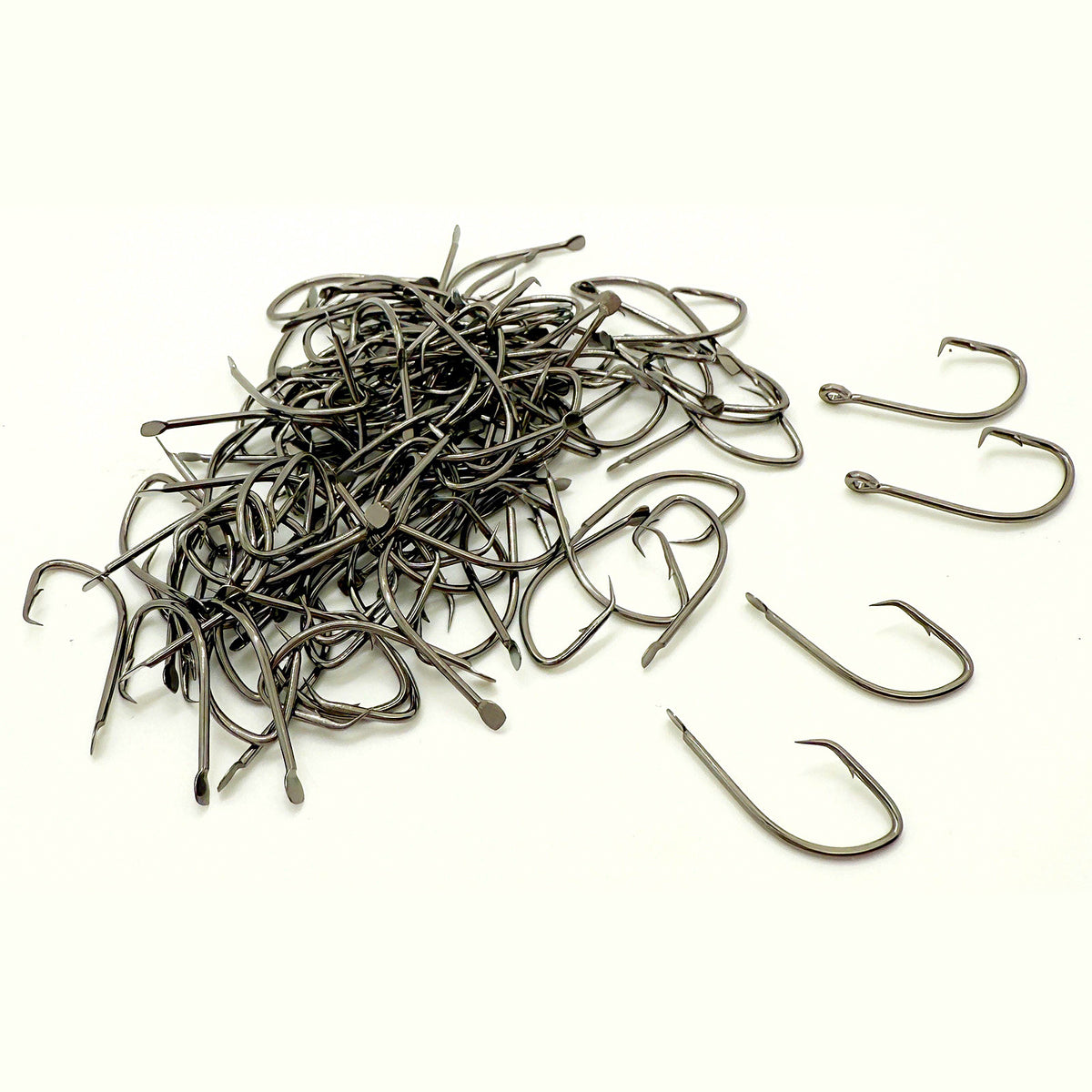 High Carbon Steel Barbed Hooks, Bent Head, Bulk Pack