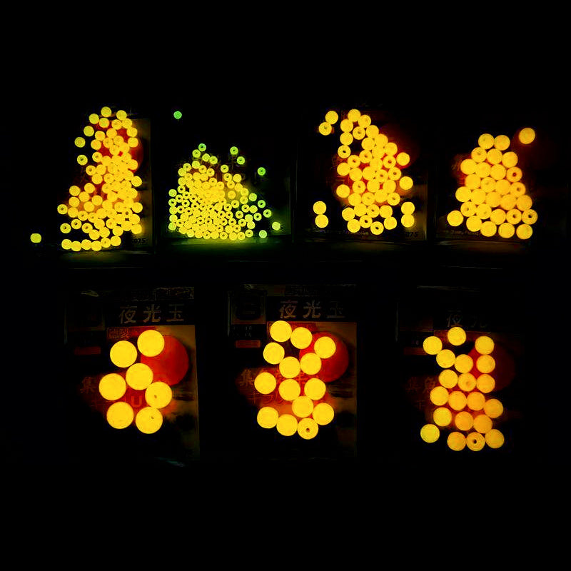Luminous Rig Beads, Red or Green, 3-10 mm