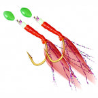 Red Fish Skin Sabiki Rig, 6, 8 or 10 Hooks
