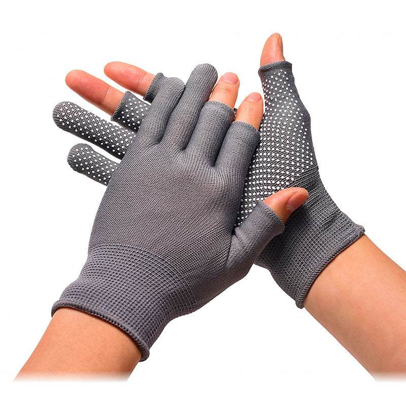 Sun Protection Fishing Gloves, Grip Dots, Fingerless Options