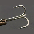 4X Strong Treble Hooks, Tin-Plated, Barbed, 10 Pack