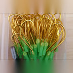 Glow Gold Snelled Hooks, 100 pcs, 1.2 m (47 in) Snell