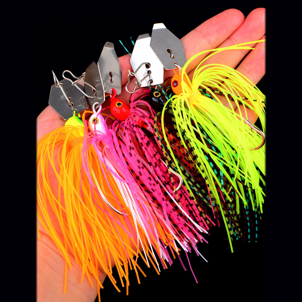 Silicone Skirt Sequin Lure with Sharp Hook, 1/3/5 Pack