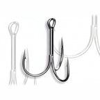 Reinforced Treble Hooks for Lures, Sizes 10 to 5/0