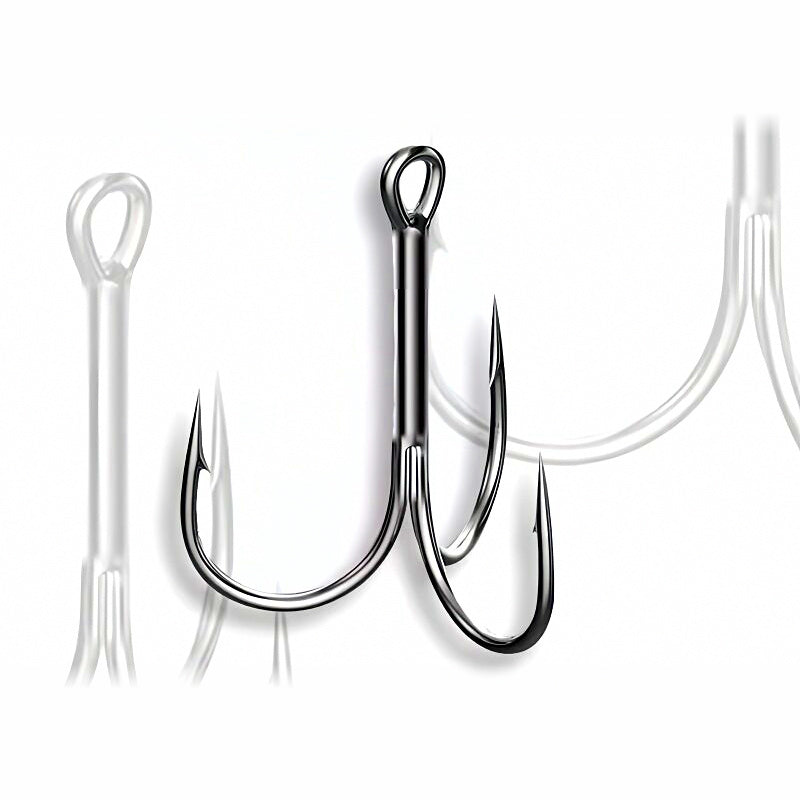 Reinforced Treble Hooks for Lures, Sizes 10 to 5/0