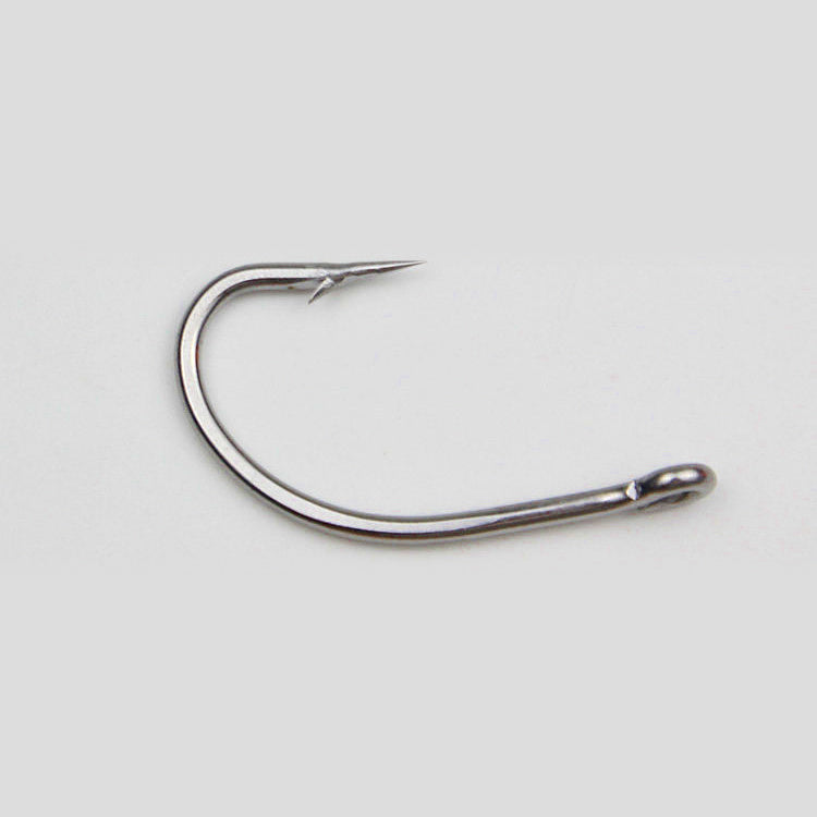 Stainless Steel Barbed Eyed Hooks, Sizes #1–6/0, 50 Pack