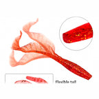 Skirted Curly Tail Soft Bait Kit, 6 cm (2.4 in) w/ Jig Hooks