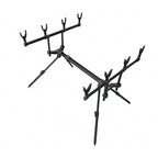 Fishing Rod Pod Holder Stand, 3–5 Rod Sets, Red or Black