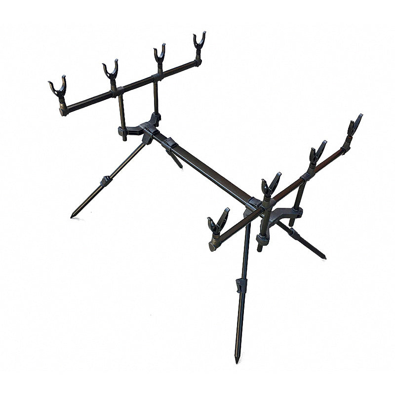 Fishing Rod Pod Holder Stand, 3–5 Rod Sets, Red or Black