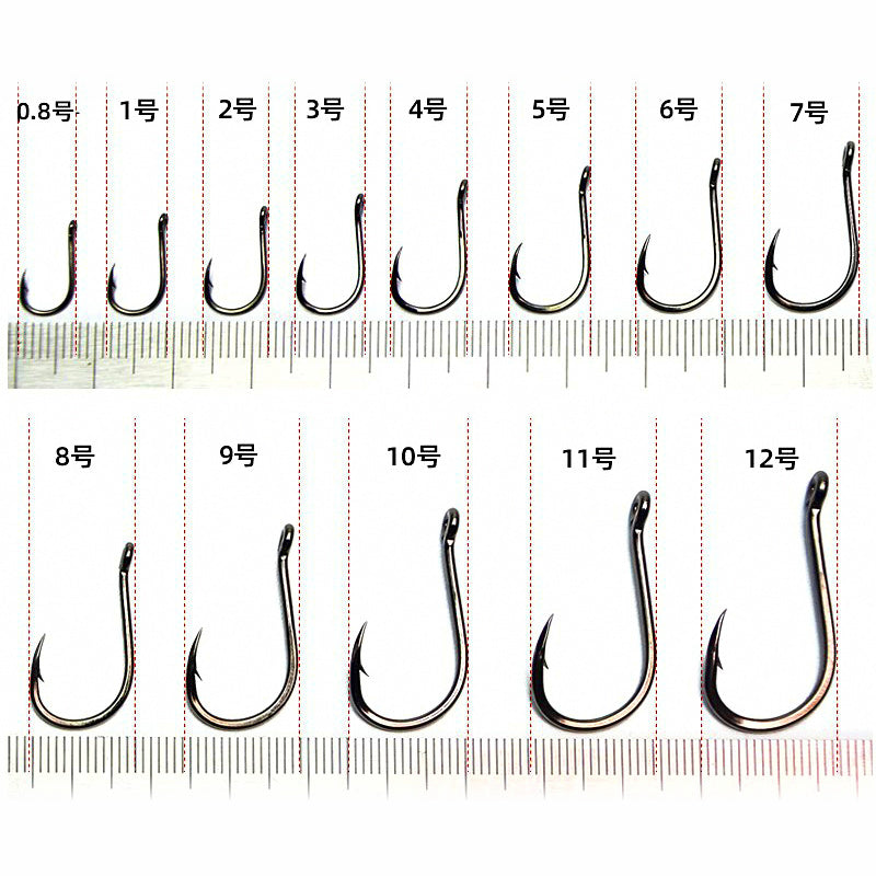 Barbed Ring Eye Saltwater Hooks, Sizes 1–10, Bulk Pack
