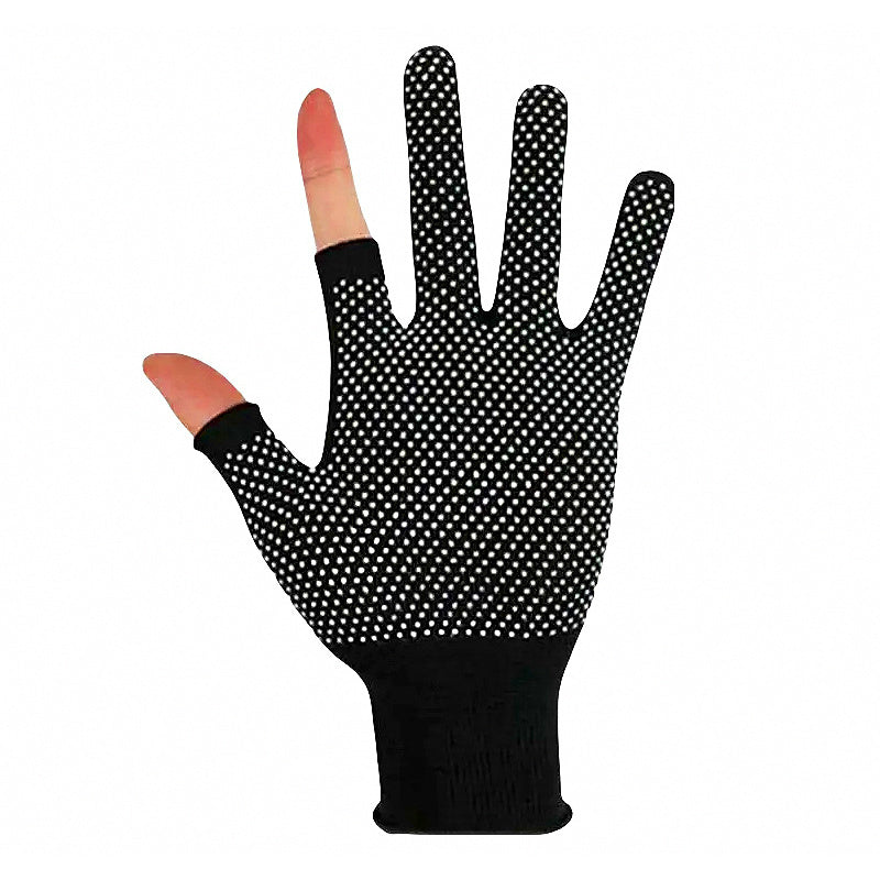 Nylon Dotted Grip Gloves, Exposed Finger, Fishing & Work