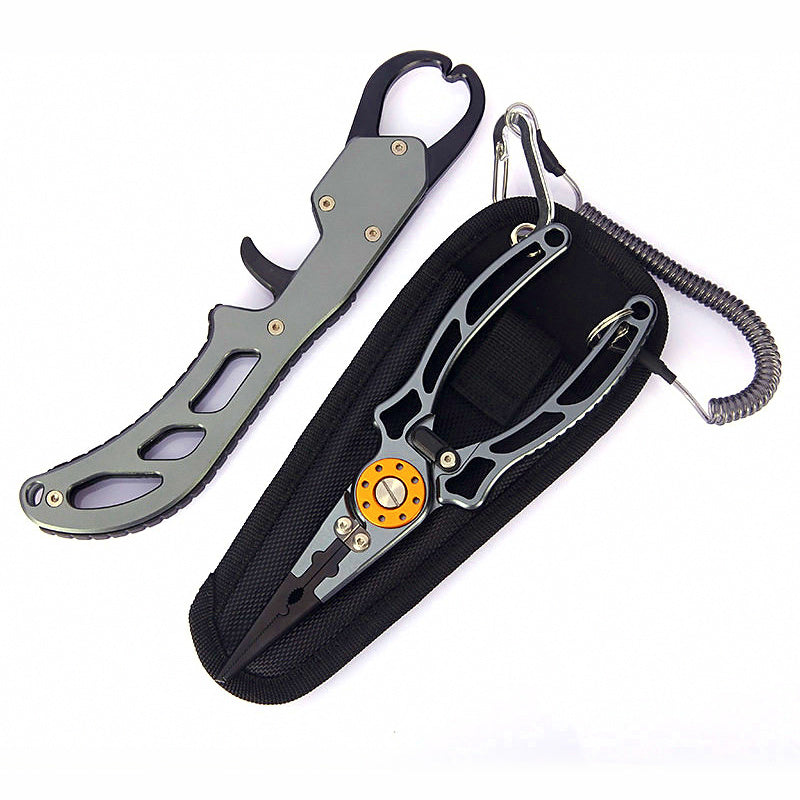 Aluminum Fish Grip with Scale & Lure Pliers Set