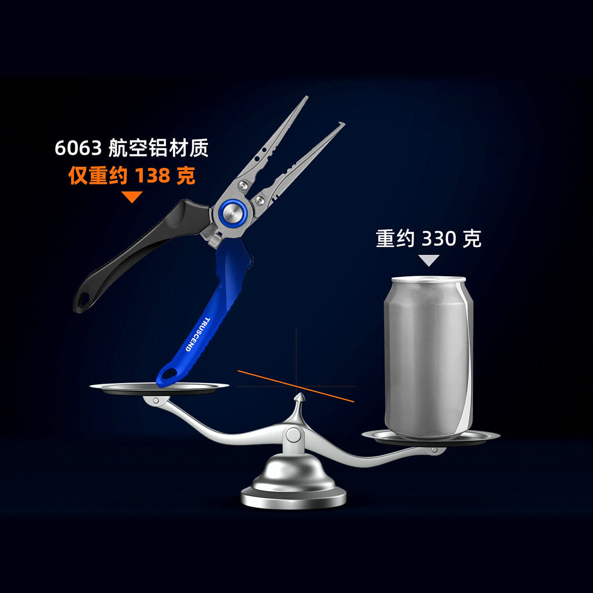 Aluminum Fishing Pliers with Line Cutter & Split Ring Opener