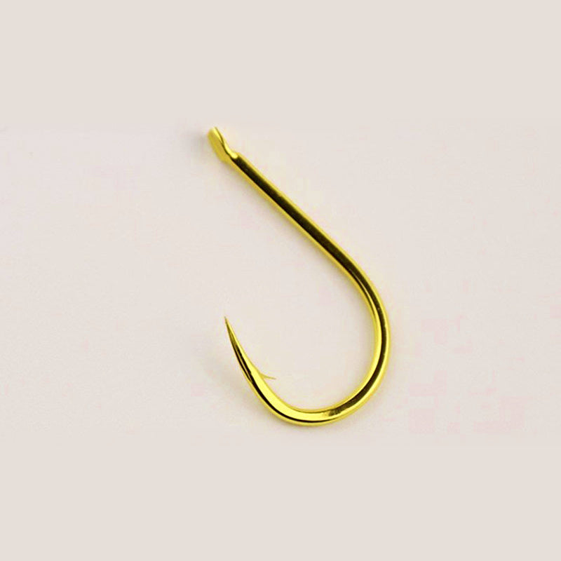 High Carbon Steel Barbed Hooks, Gold, Bulk Pack, Sizes 7–11