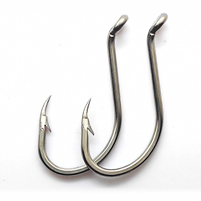 Stainless Steel Octopus Hooks, Barbed, Size 4 to 9/0