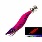Wood Shrimp Squid Jig Size 2.5, Glow Rattle Bead