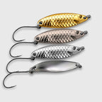 Tungsten Steel Willow Leaf Spoon, 5-Pack, 1.6–5 g (0.06–0.18 oz)
